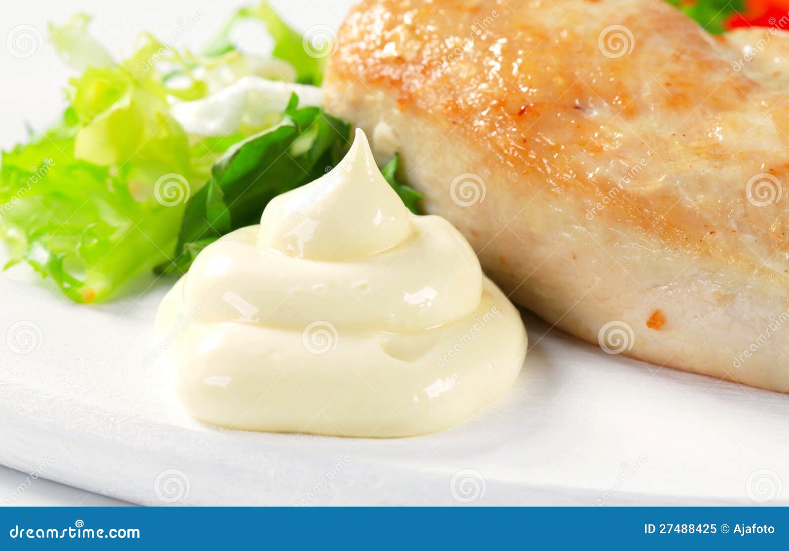 Chicken Breast Fillet with Mayonnaise Stock Image Image of sauce