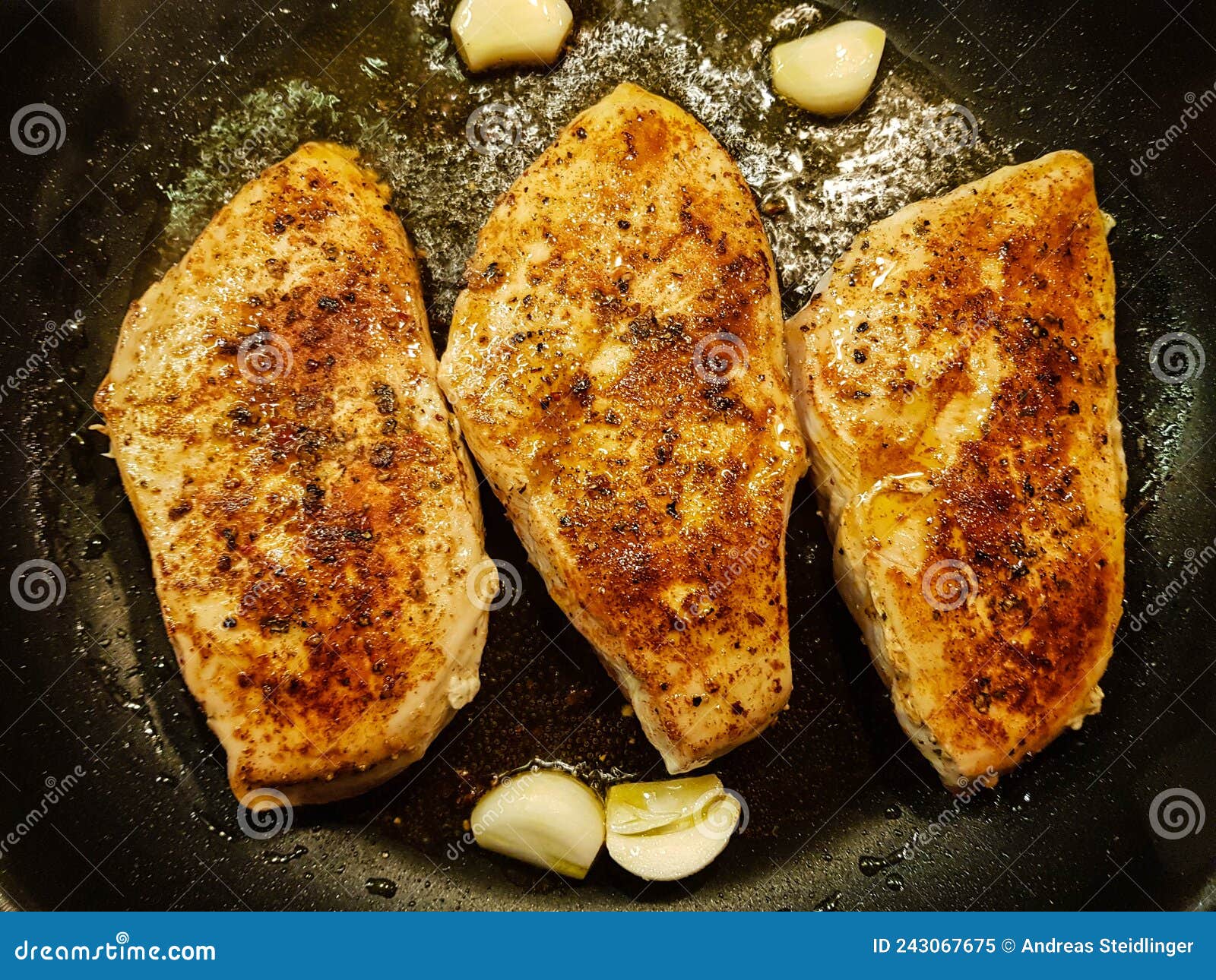 Chicken breast fillet stock image. Image of garlic, cuisine - 243067675