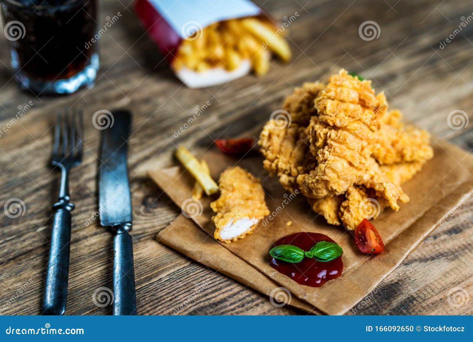 Chicken breast strips stock photo. Image of fried, gourmet - 166092650
