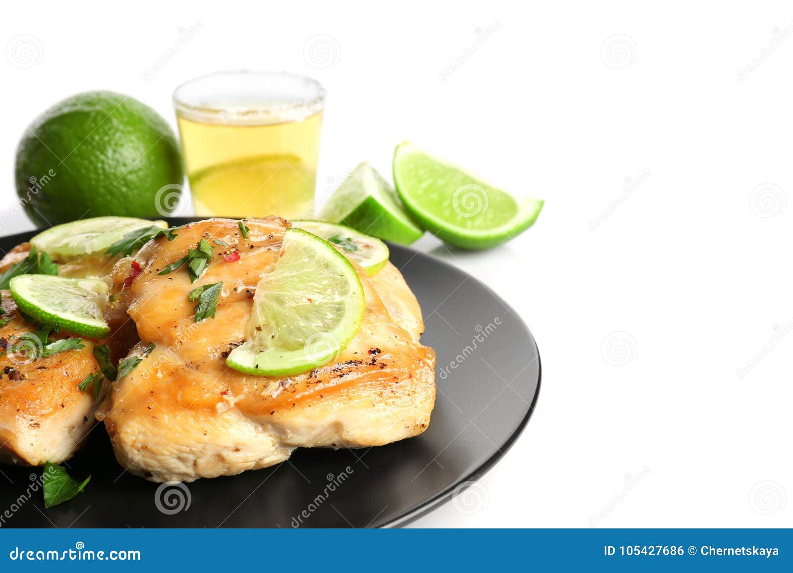Chicken Breast with Tequila and Lime Stock Photo Image of closeup