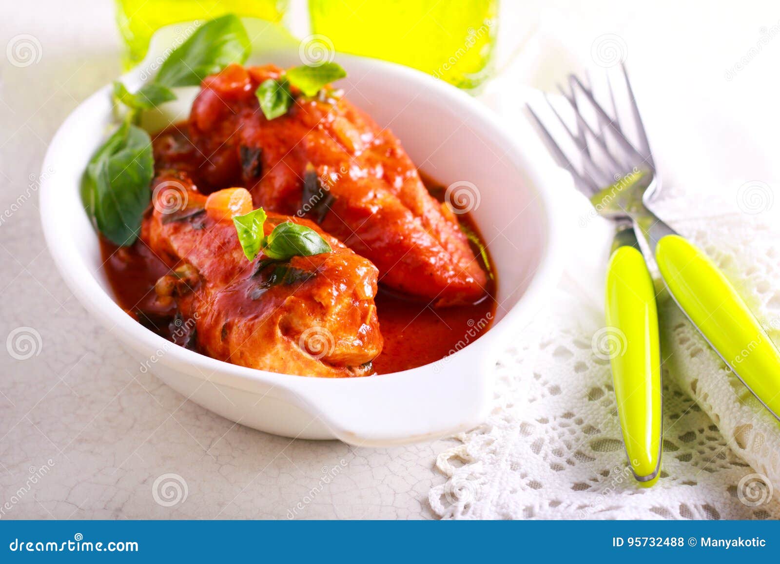 Chicken Breast in Tomato Sauce Stock Photo Image of spicy, chicken