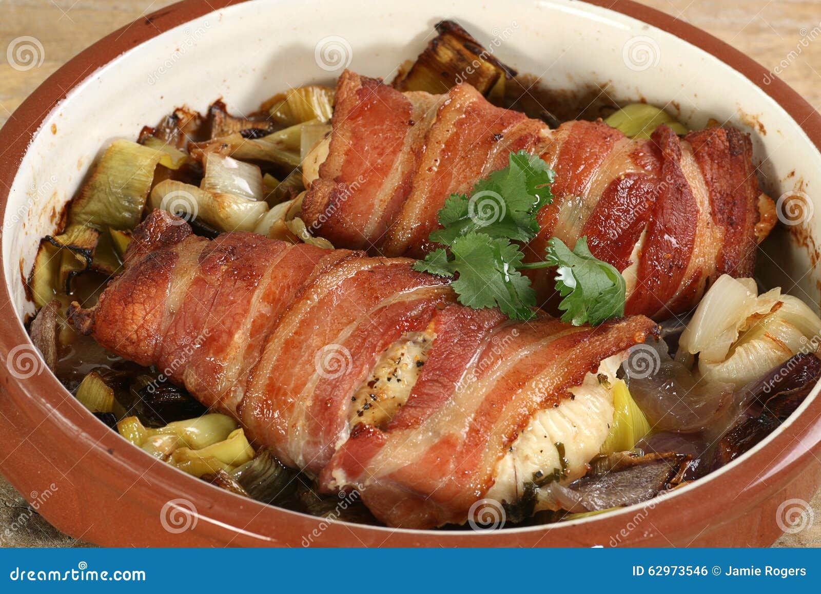 Chicken Breast Wrapped in Bacon Stock Photo Image of roasted, lunch