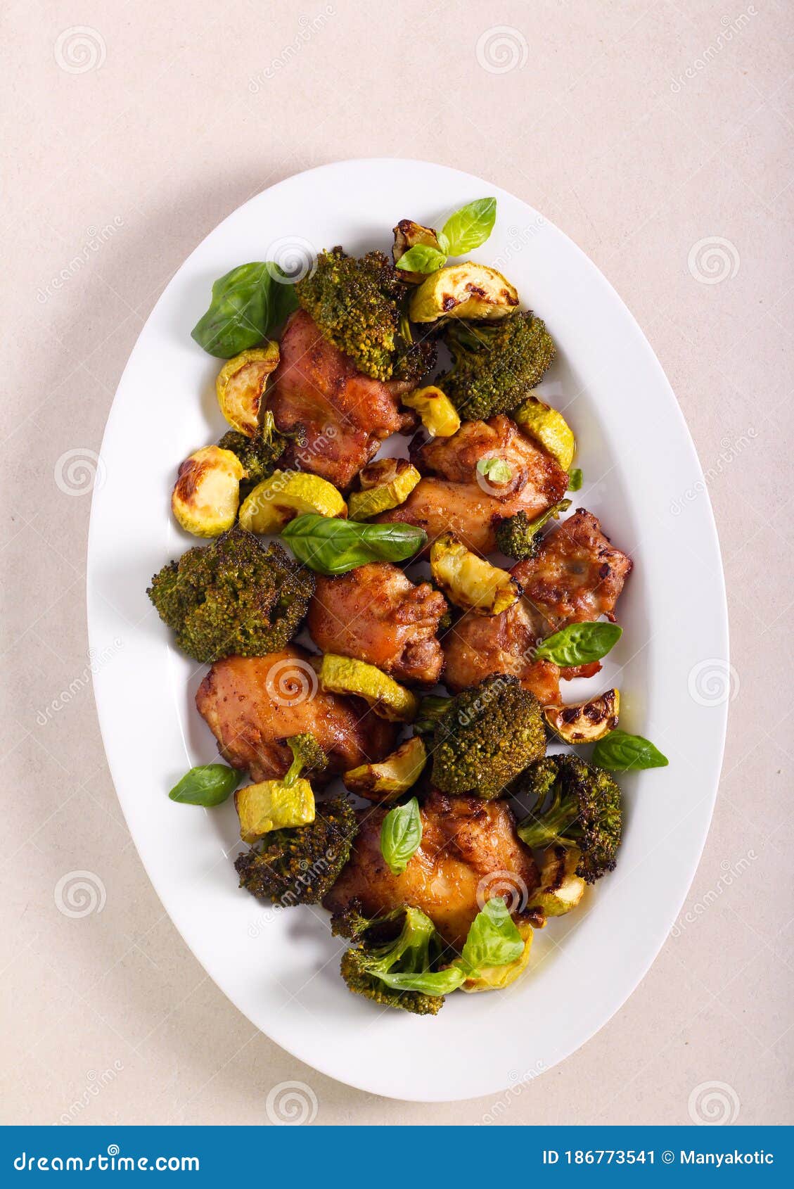 Chicken, Broccoli and Zucchini Bake Stock Image Image of chicken