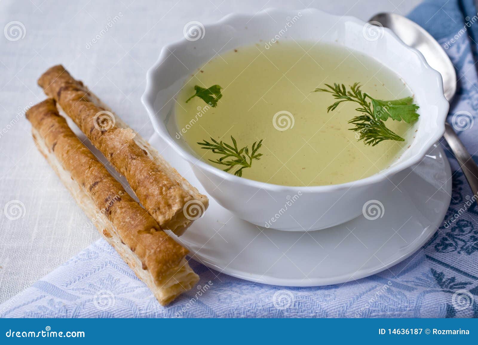 Chicken Broth with Chicken Broth with Cheese Stick Stock Image Image