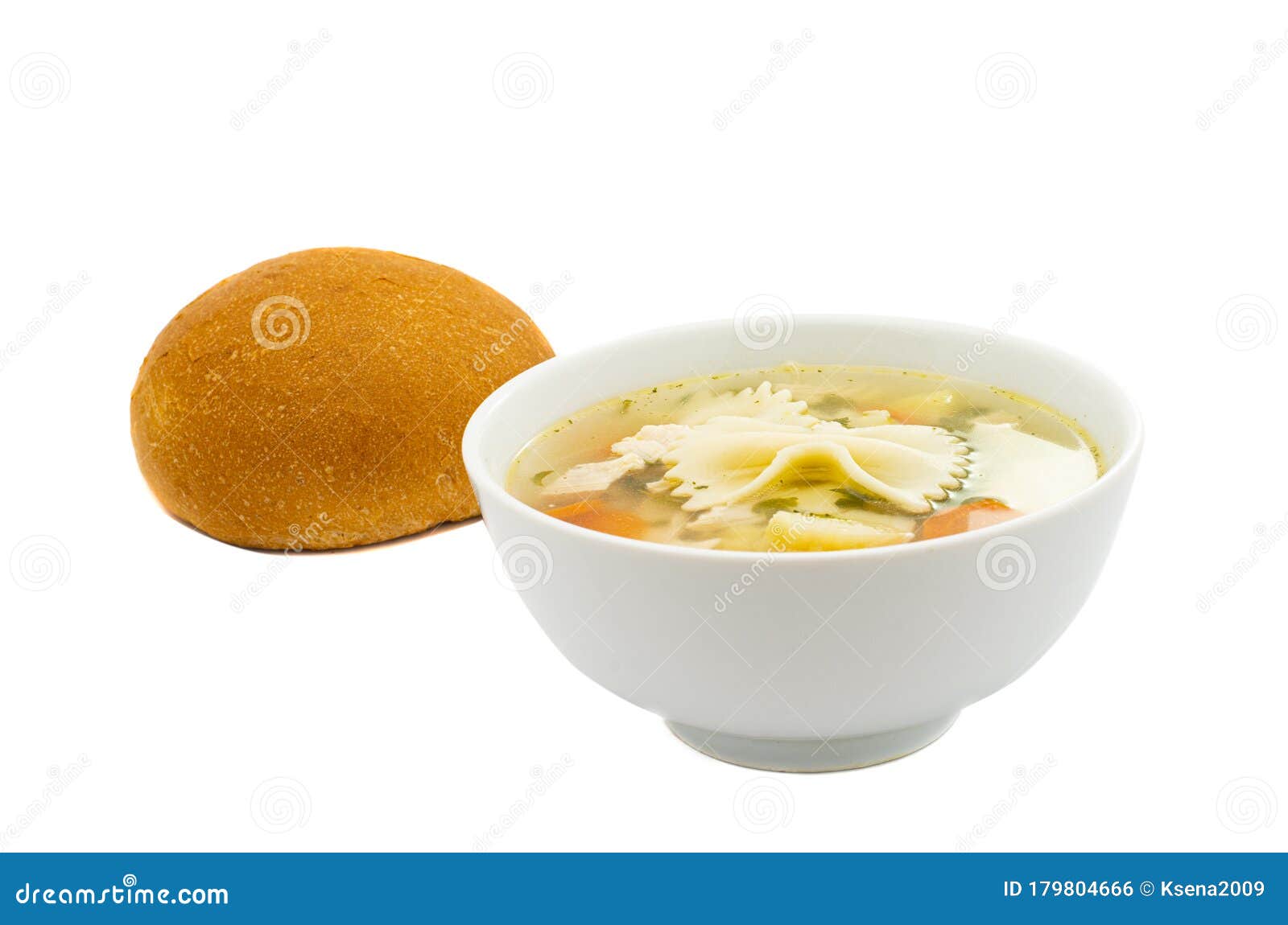 Chicken Broth with Pasta Isolated Stock Photo Image of meat, gourmet