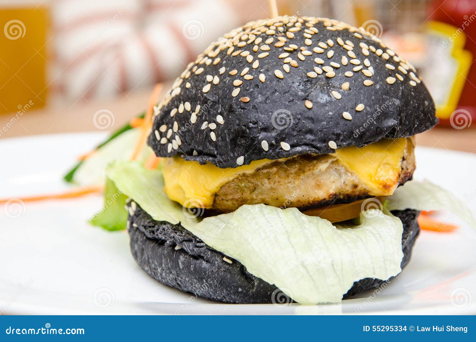 Chicken burger stock photo. Image of fast, food, fattening 55295334