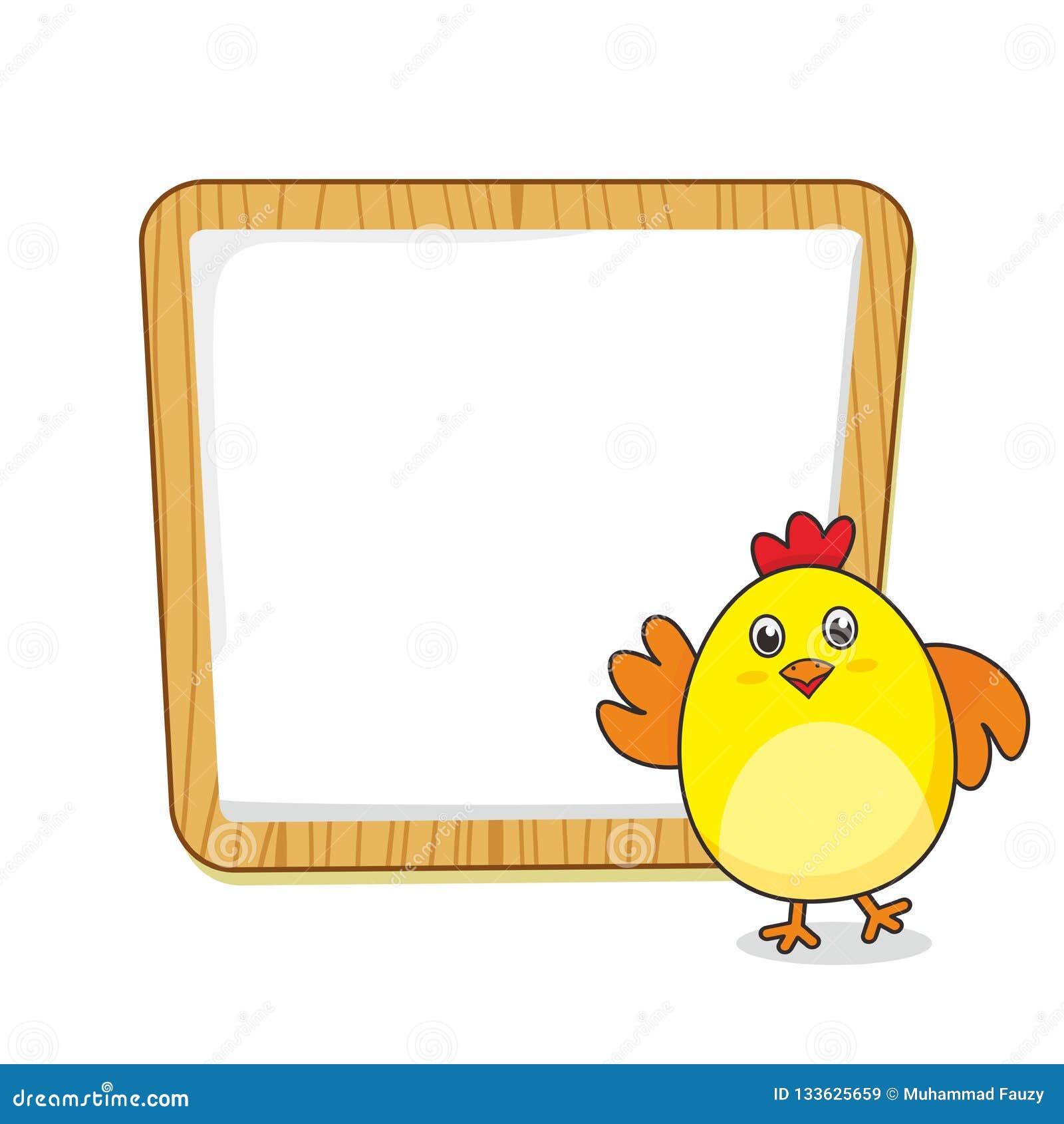 Funny Chicken Show a Blank Sign Vector Illustration Stock Vector ...