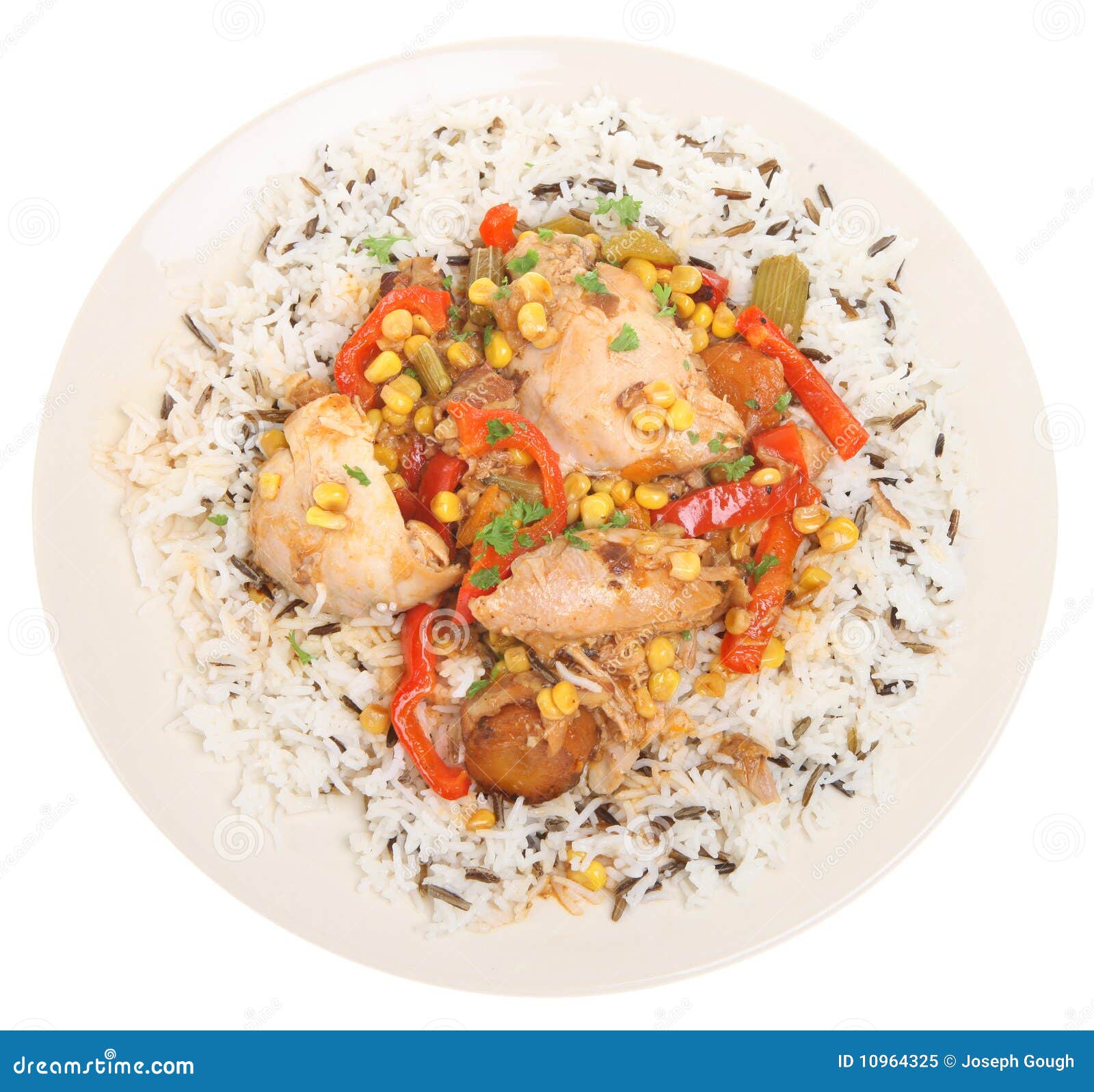 Chicken Casserole and Rice stock image. Image of studio 10964325