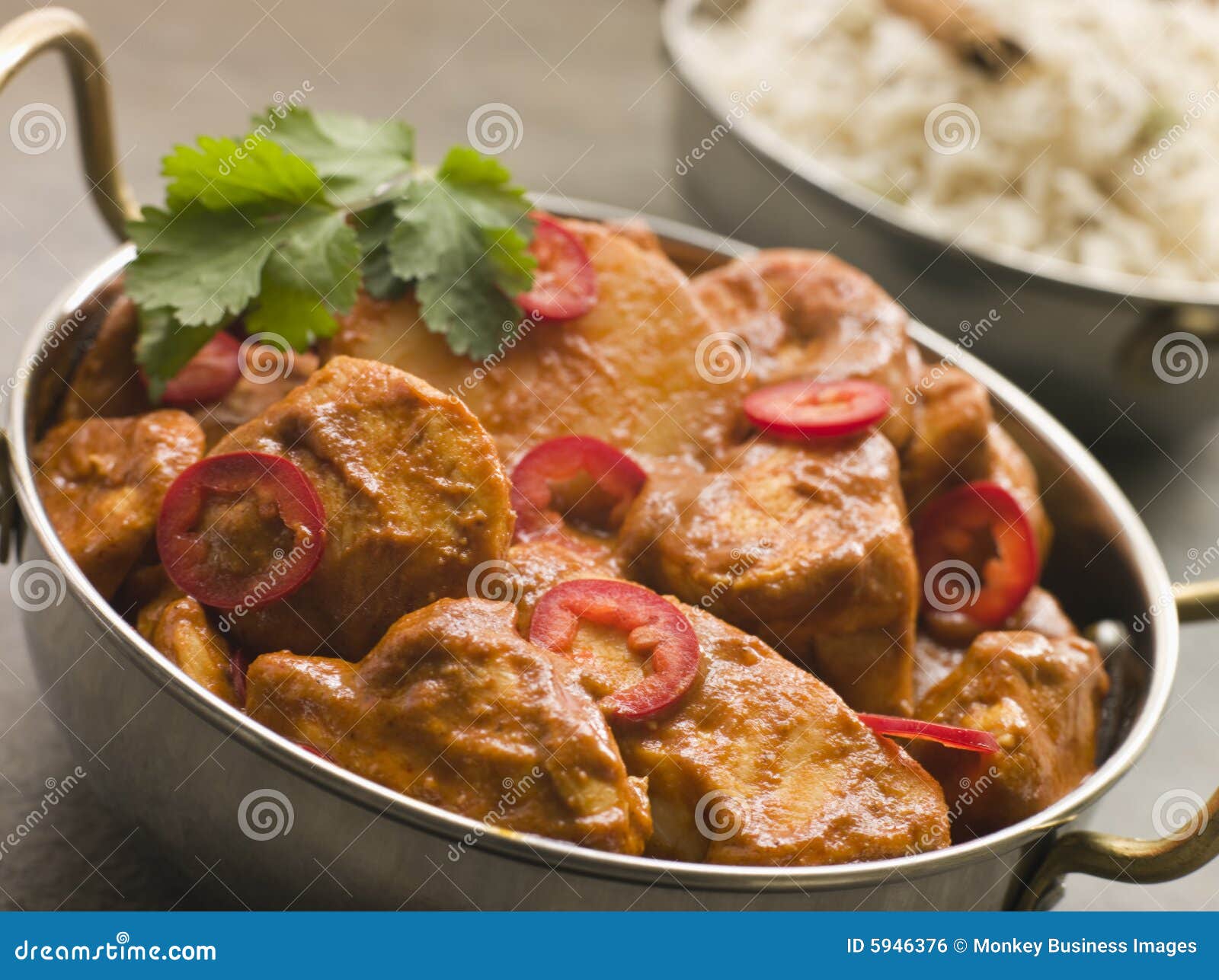 chicken chili tikka masala with fragrant basmati r