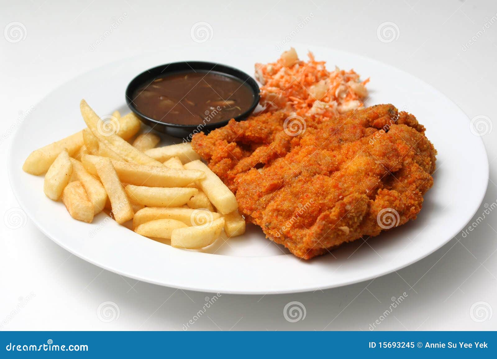 Chicken chop with chips stock image. Image of lunch, cutlet 15693245