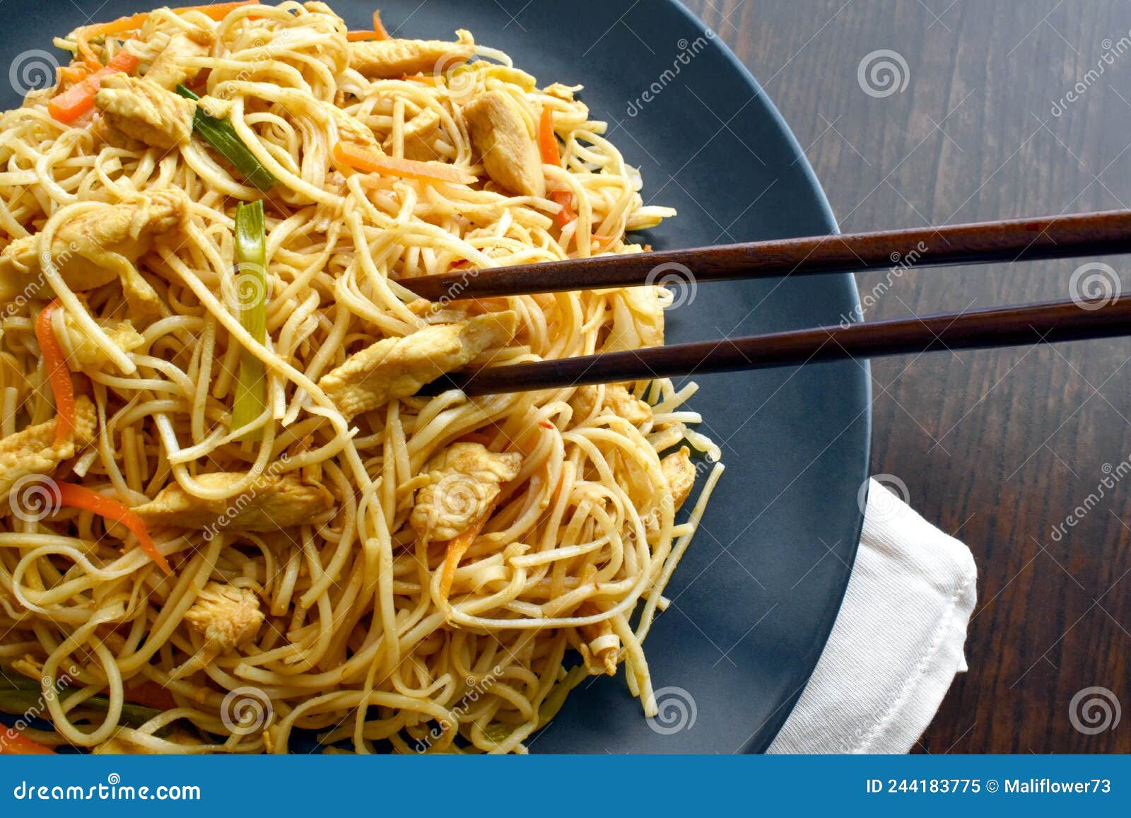 Chicken Chow Mein on a Plate. Stock Image - Image of delicious, china ...