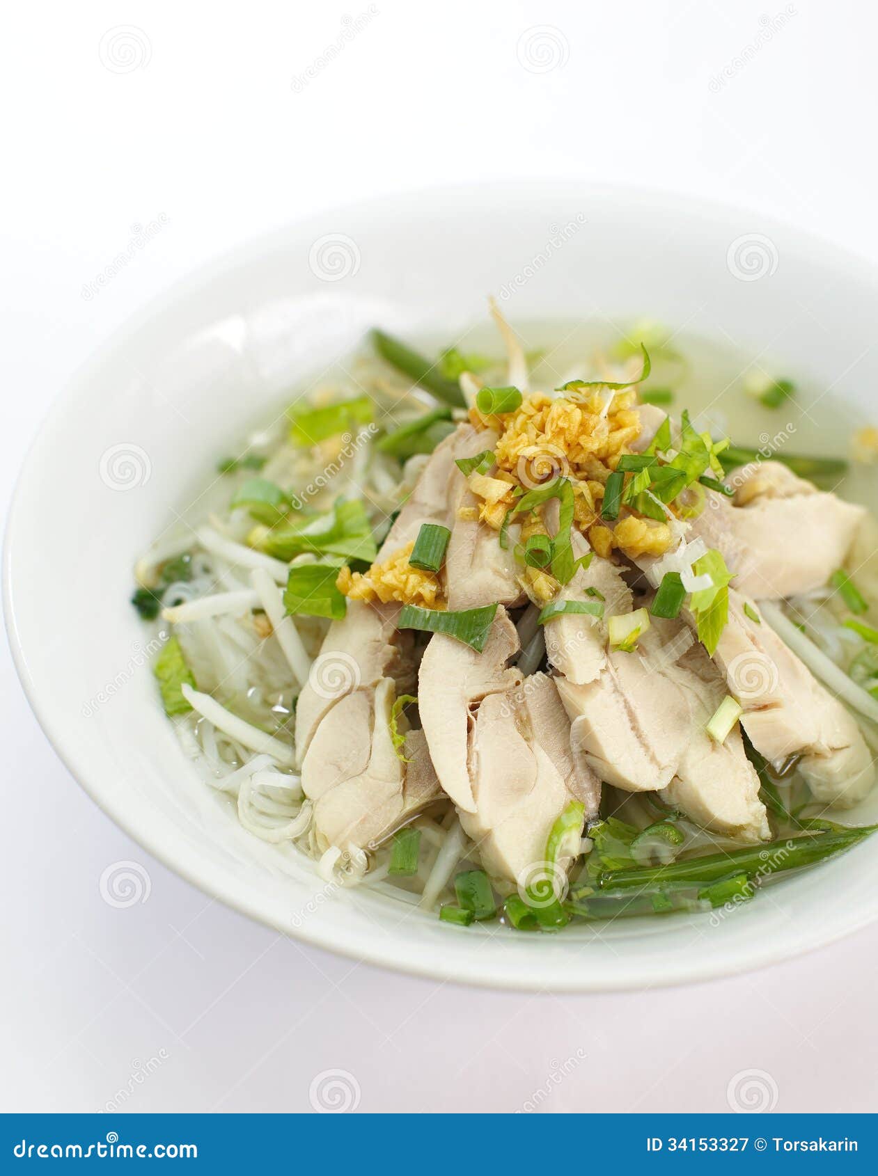 Chicken clear noodle soup stock image. Image of chicken 34153327