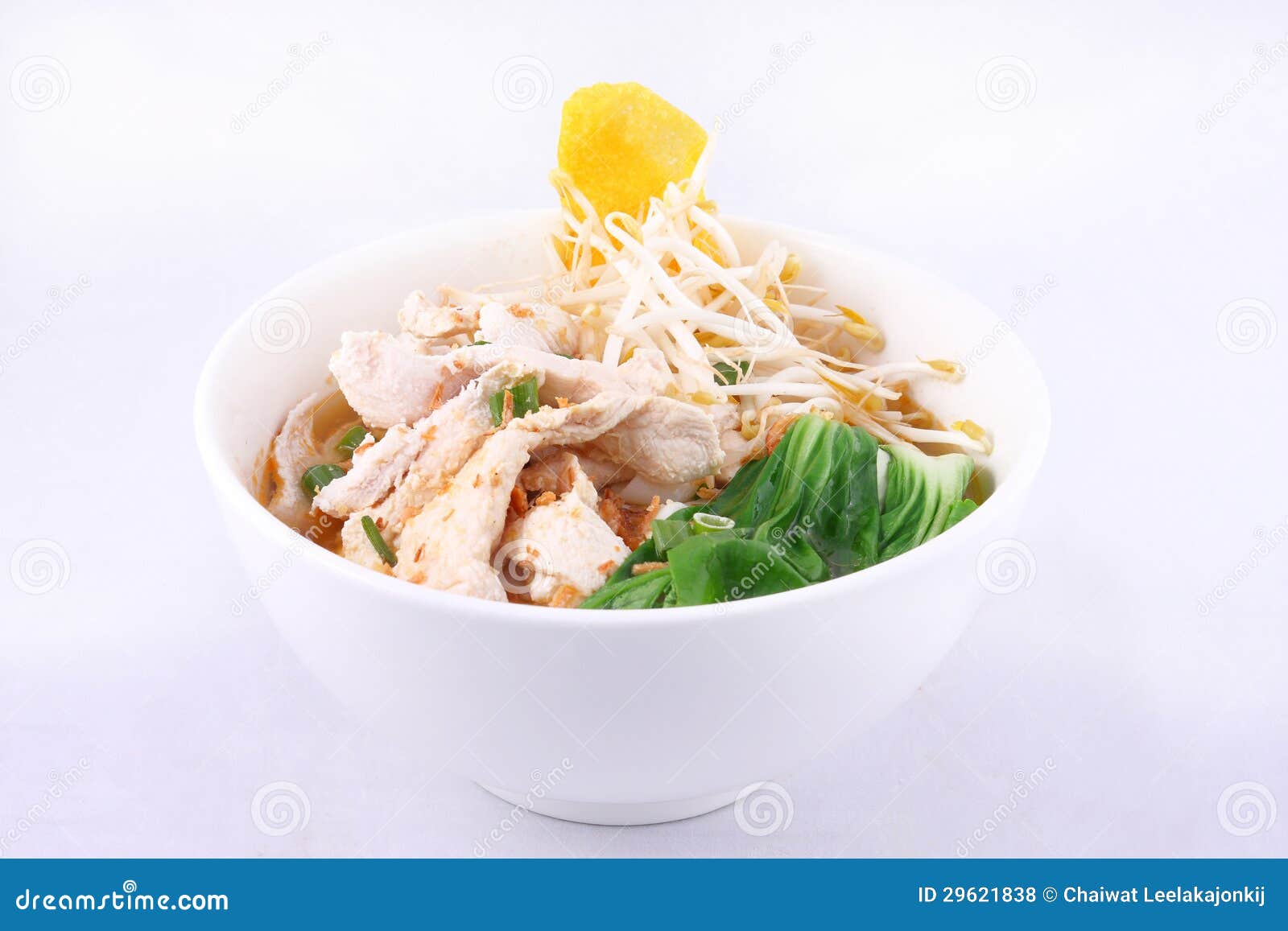 Chicken Clear Noodle Soup with Wonton. Stock Photo Image of fresh