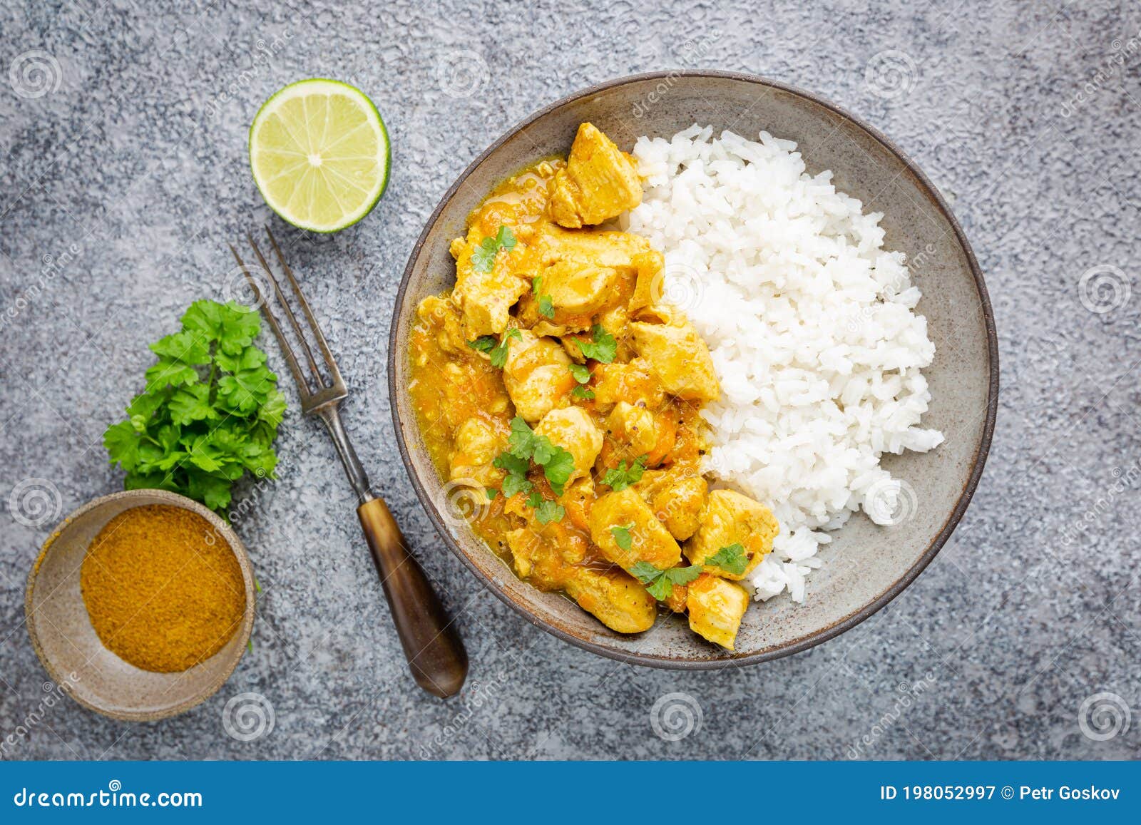 Chicken Cooked with Curry Sauce Stock Image Image of chicken, fried 198052997