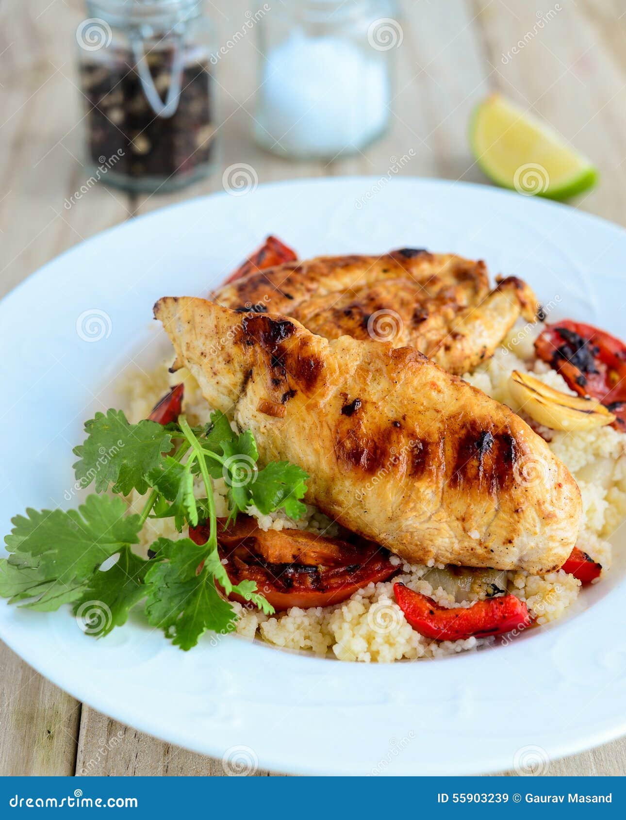 Chicken with Couscous and Tomatoes Stock Image Image of mediterranean