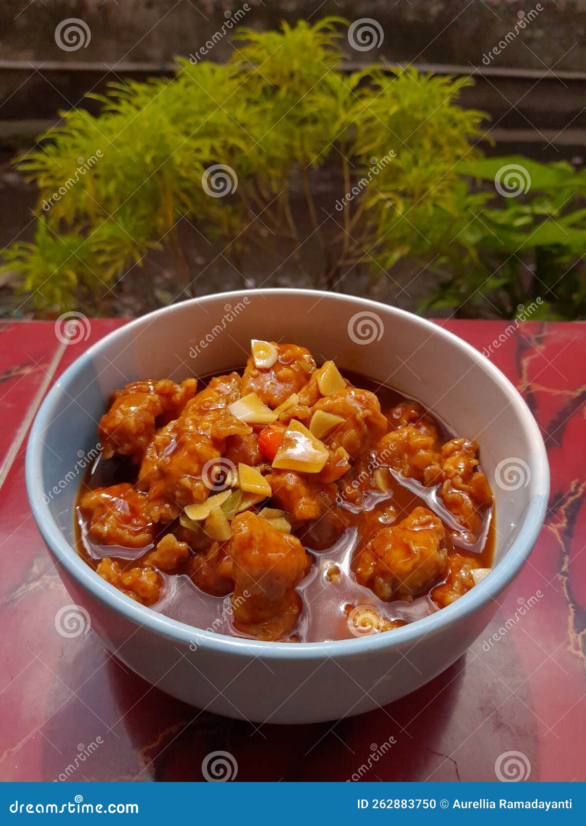 Chicken Crispy with Oyster Sauce for Breakfast Stock Photo Image of