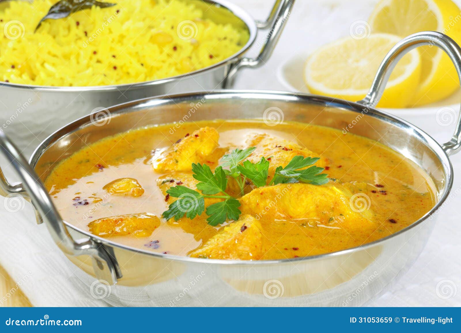 Chicken Curry With Basmati Rice Stock Image Image of rice, nobody