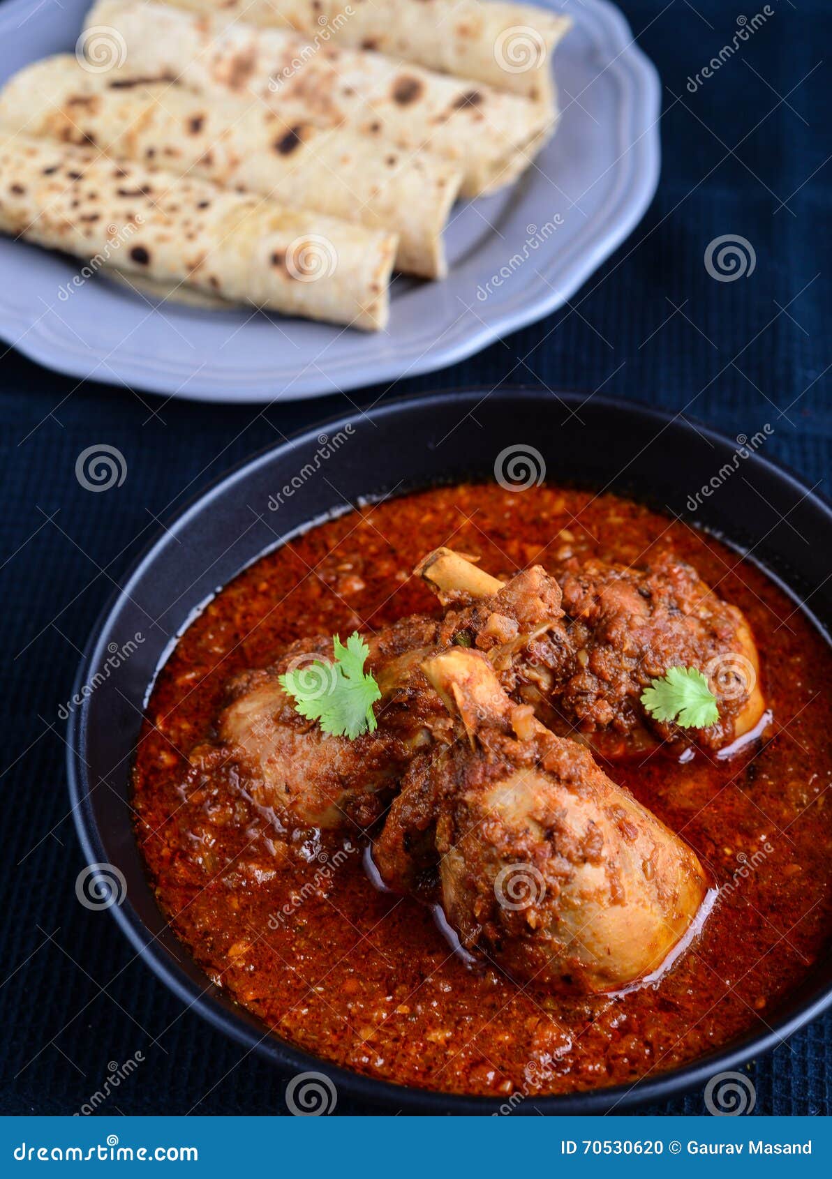 Chicken Curry with Indian Bread Stock Photo Image of dinner, cooking