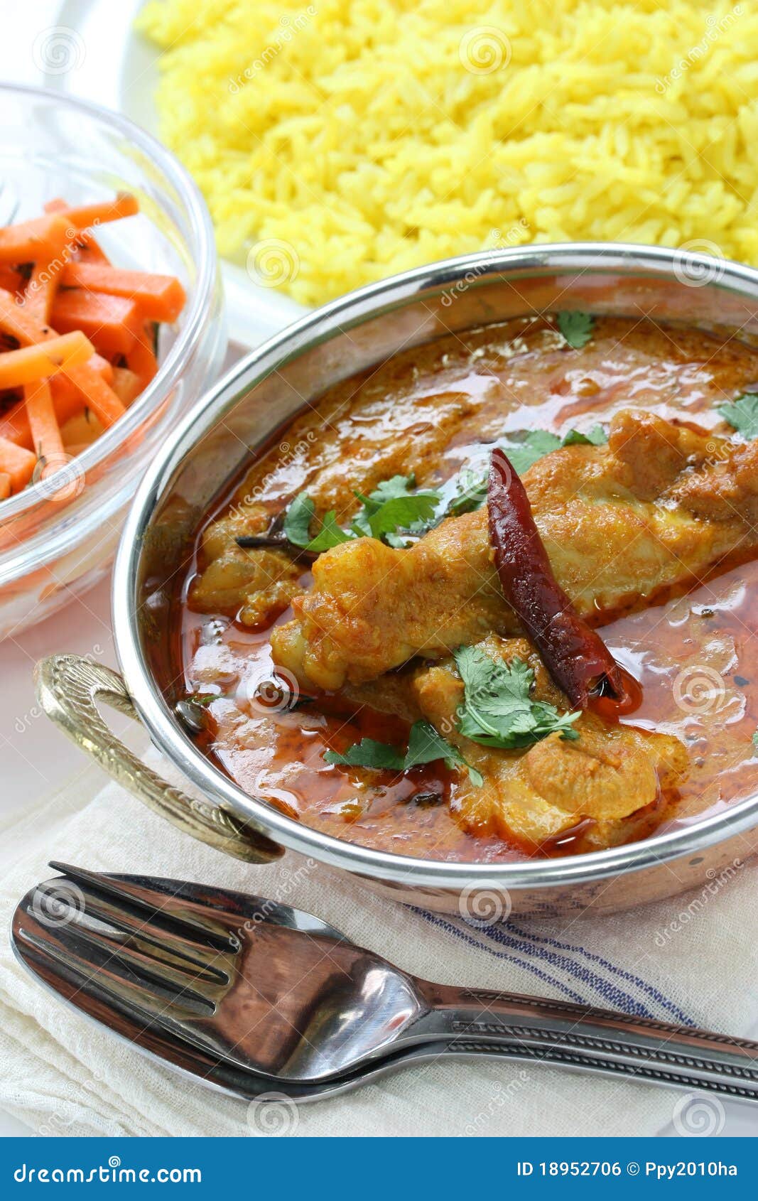 Indian Dish Mixed Vegetables Along With Puri The Fried Indian Bread. Stock Photography
