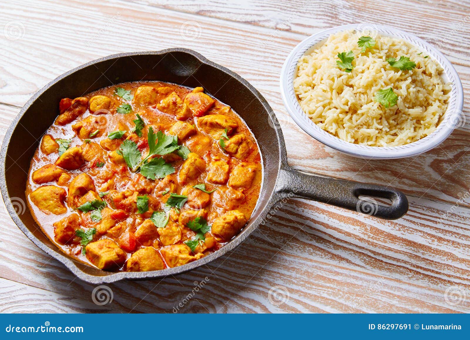 Chicken Curry Indian Recipe Basmati Rice Stock Image Image of gourmet