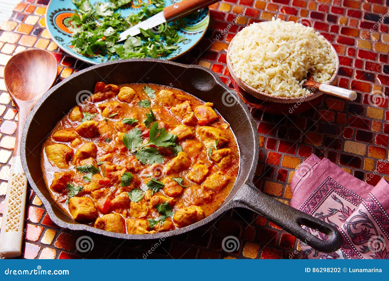 Chicken Curry Indian Recipe Basmati Rice Stock Photo Image of