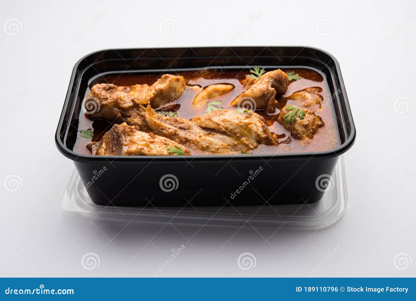 Chicken Curry Masala Packed in Plastic Container for Home Delivery