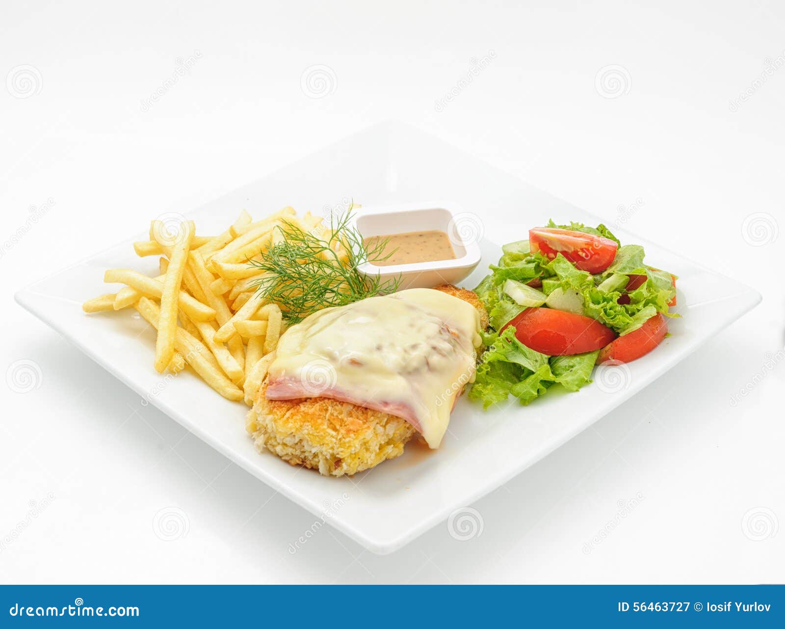 Chicken Cutlet with Ham and Cheese Stock Image Image of ancient