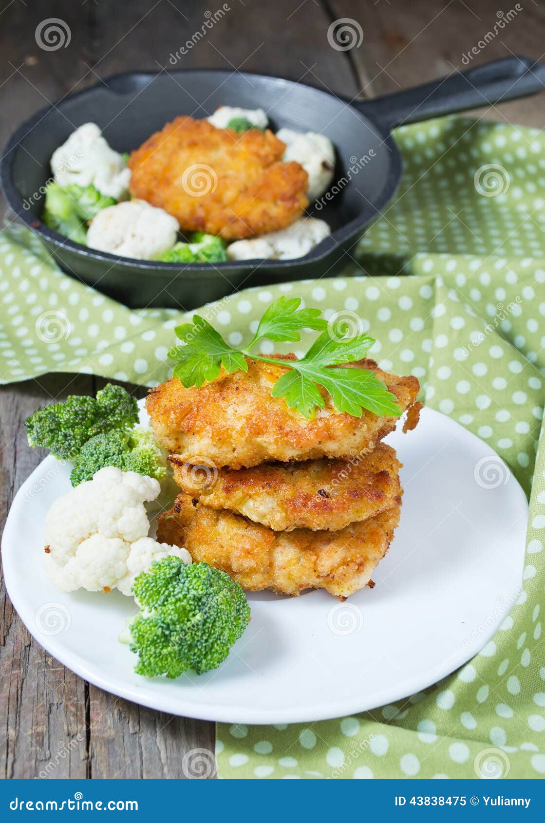 Chicken Cutlet with Vegetables Stock Image Image of mince, roasted