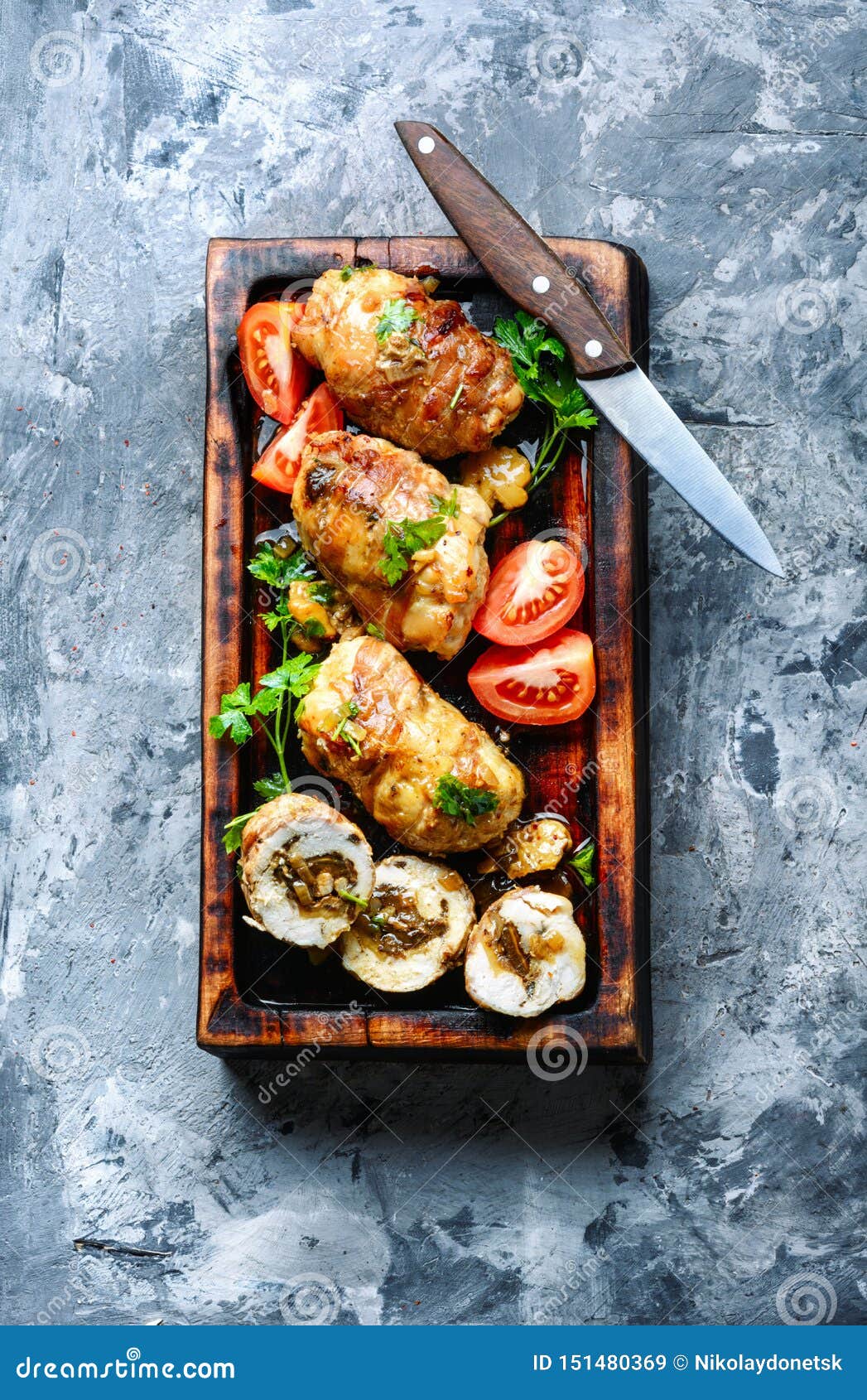 Chicken Cutlets with Mushrooms Stock Image Image of baked, concrete