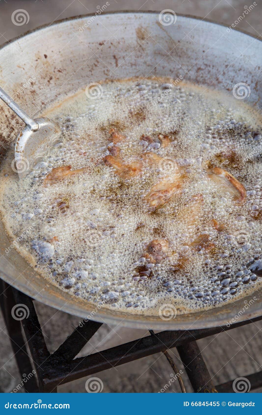 Chicken Deep Frying in Oil in a Pan Stock Image Image of healthy