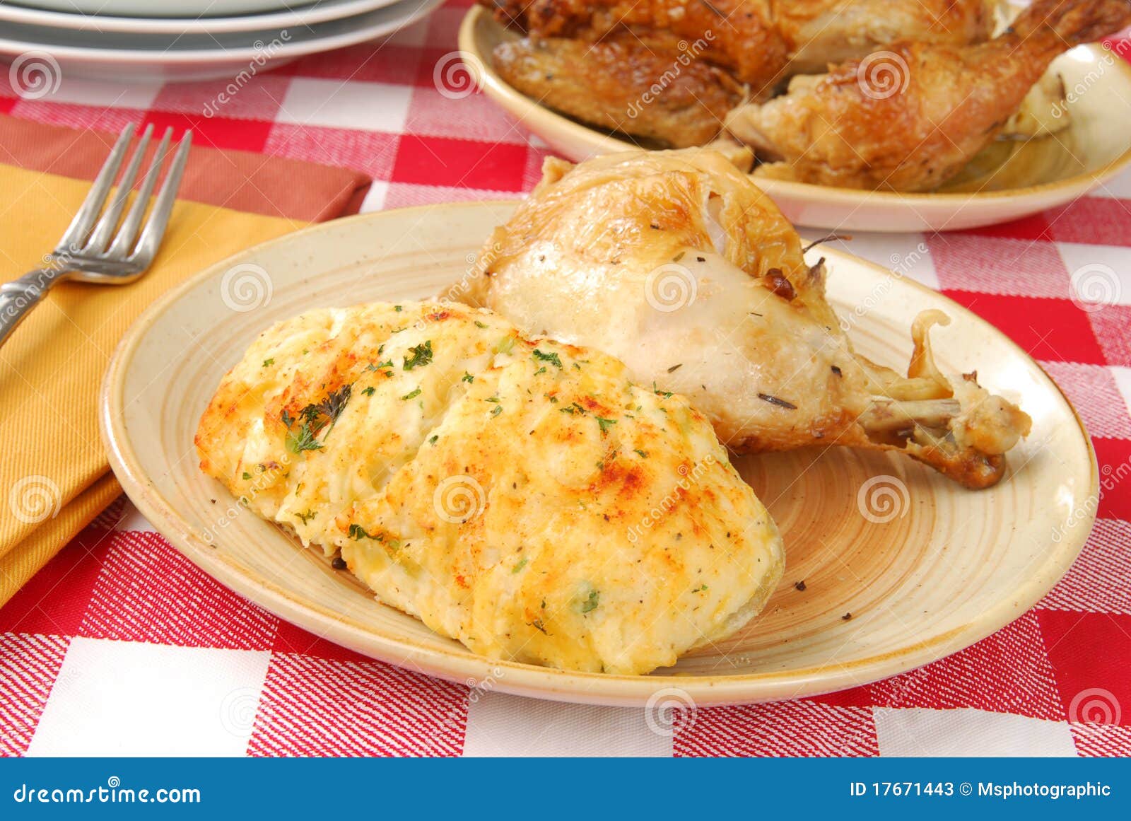 Chicken dinner stock image. Image of dinner, buttered 17671443