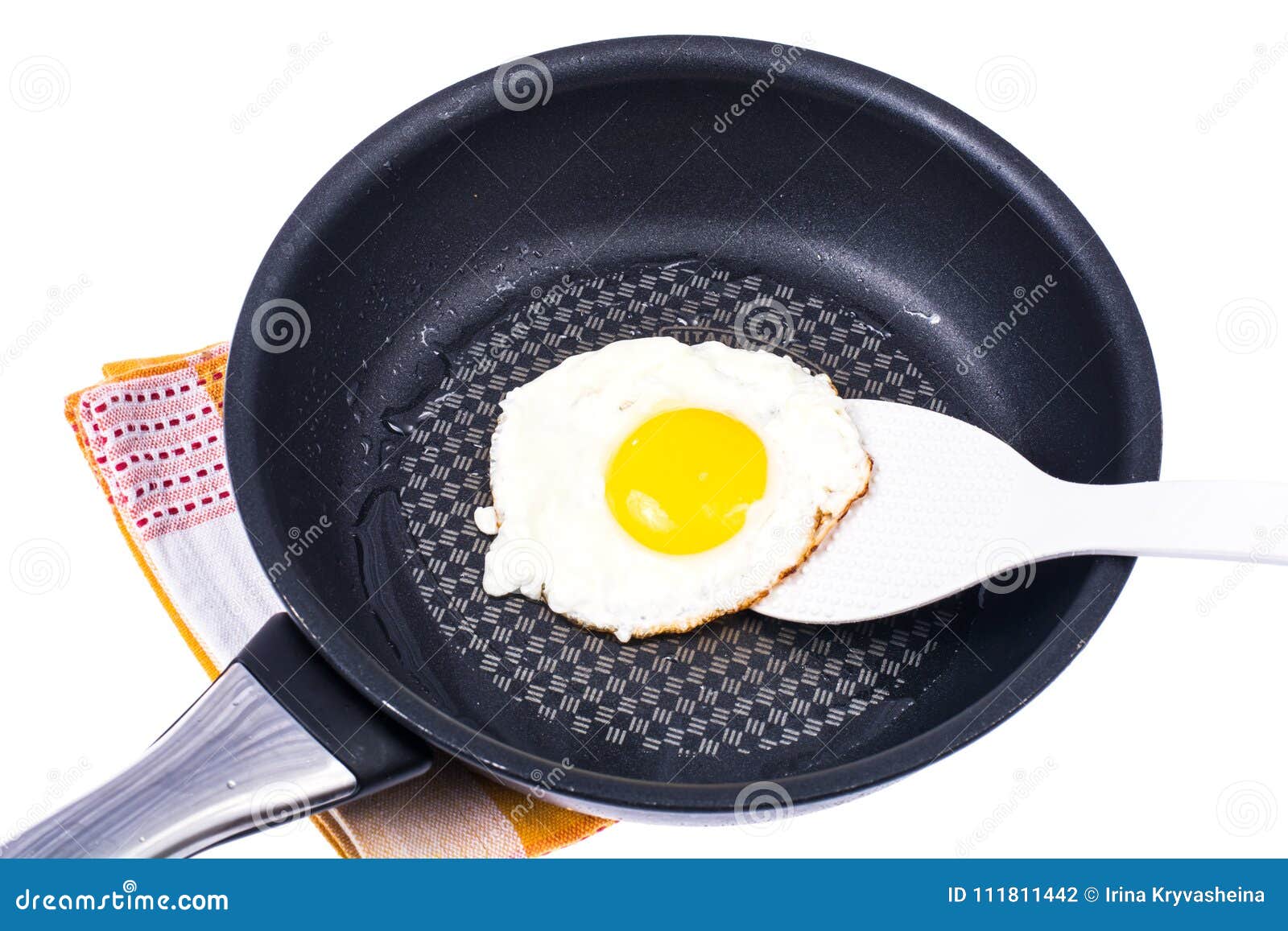Chicken Egg Fried in Frying Pan Stock Photo Image of circle, calorie