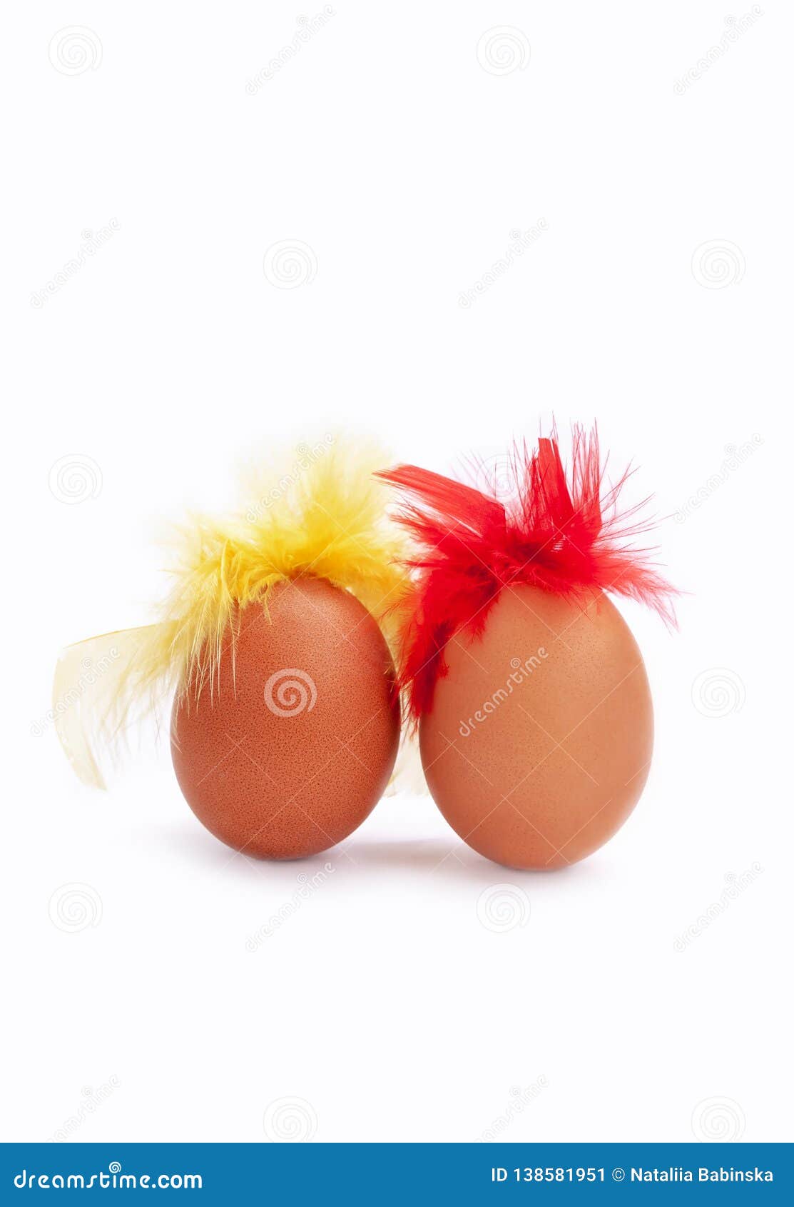 Chicken Eggs White Background Egg Red Yellow Feathers Isoiated Hair Brown  Gag Two Stock Image - Image of food, decoration: 138581951