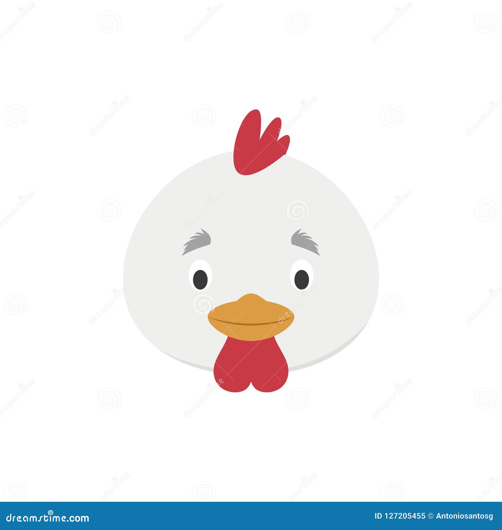 Chicken Face in Cartoon Style for Children. Stock Vector - Illustration of  vector, friendly: 127205455