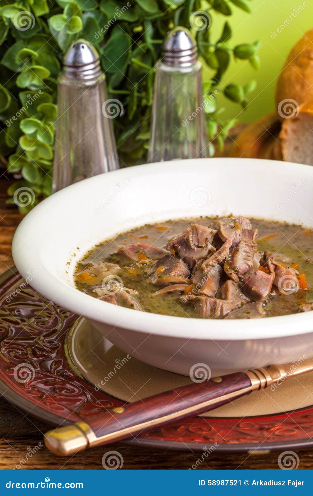 Chicken gizzards stewed. stock image. Image of meat, casserole 58987521