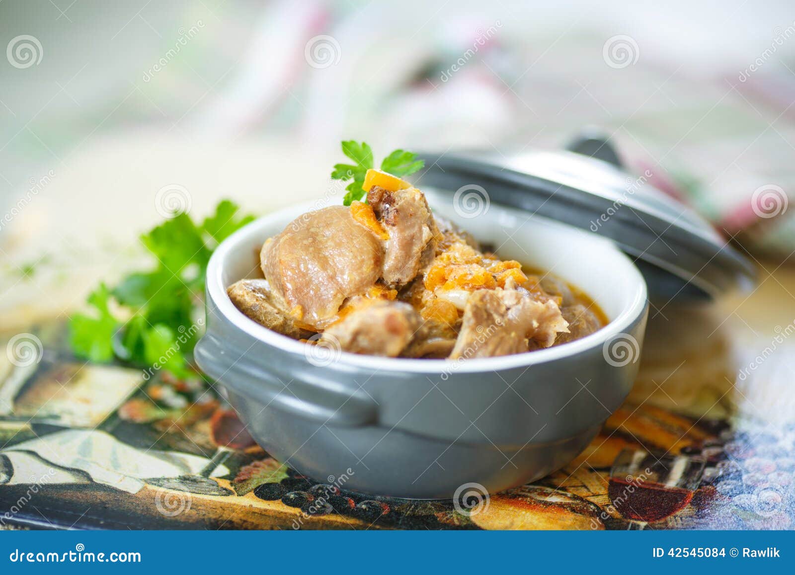 Chicken Gizzards Stewed with Vegetables Stock Photo Image of plate