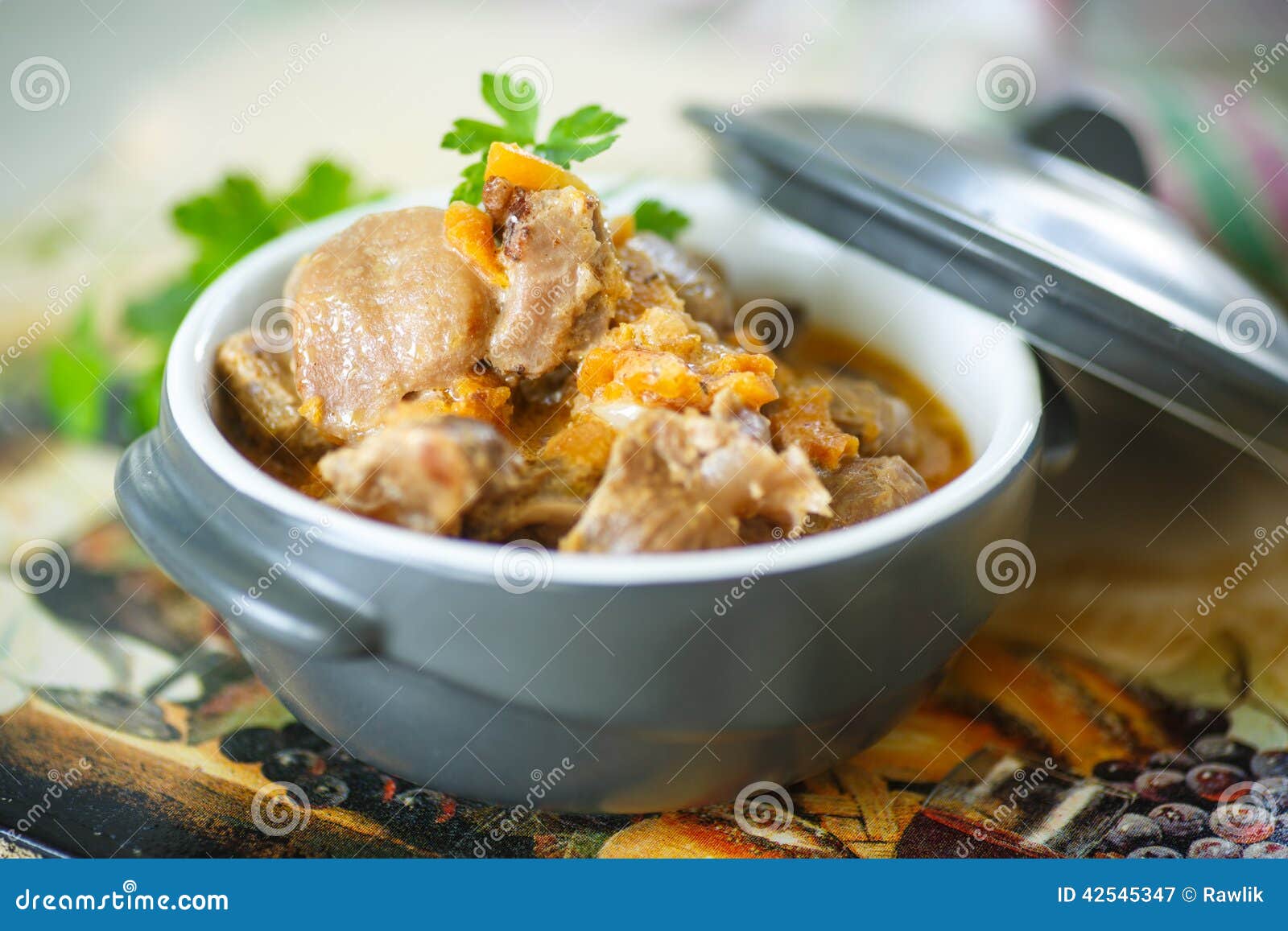 Chicken Gizzards Stewed with Vegetables Stock Image Image of dish