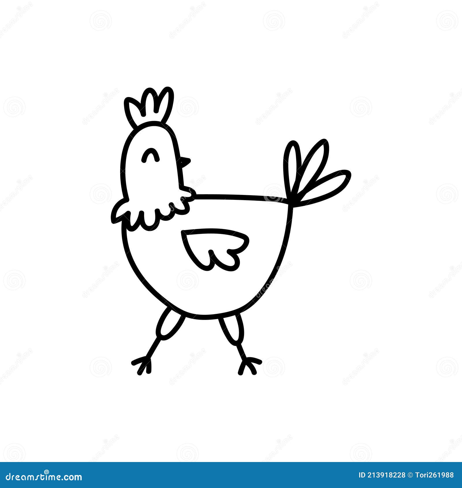 Chicken Hand Drawn Outline Doodle Icon. Vector Sketch Illustration for ...