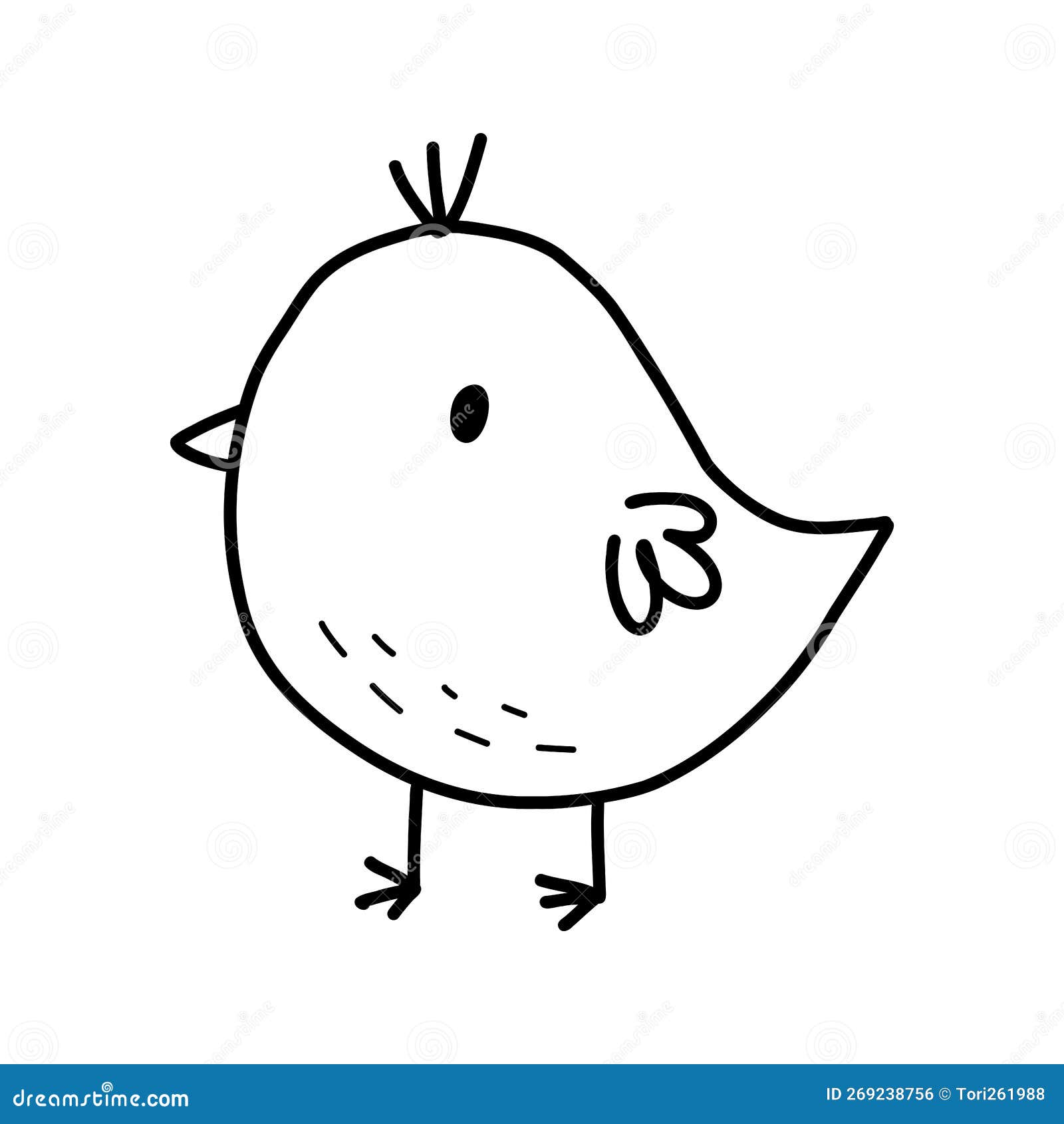 chicken cute hand drawn outline doodle icon.