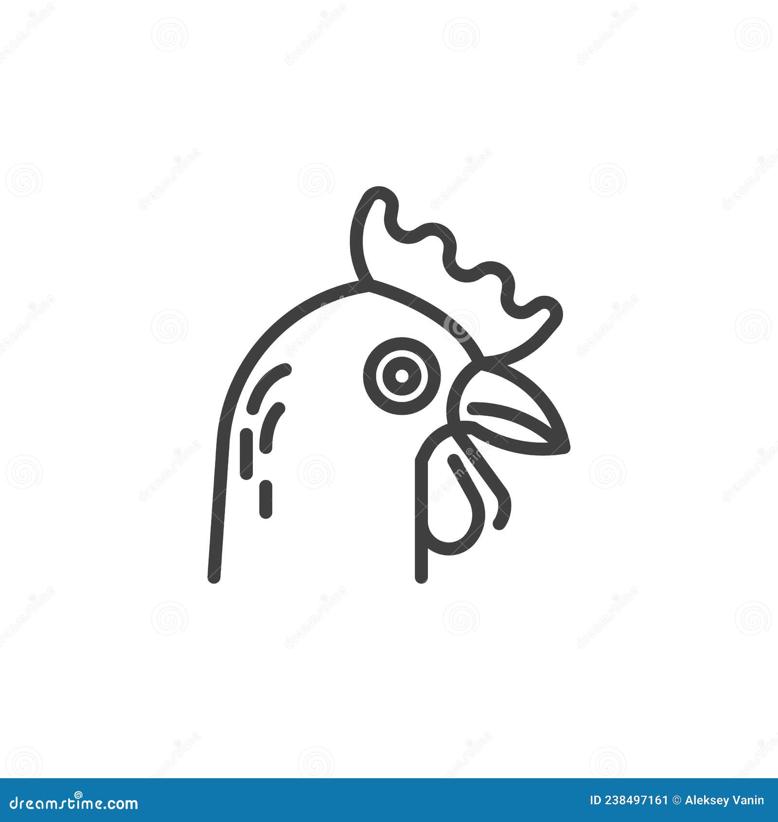 chicken head line icon