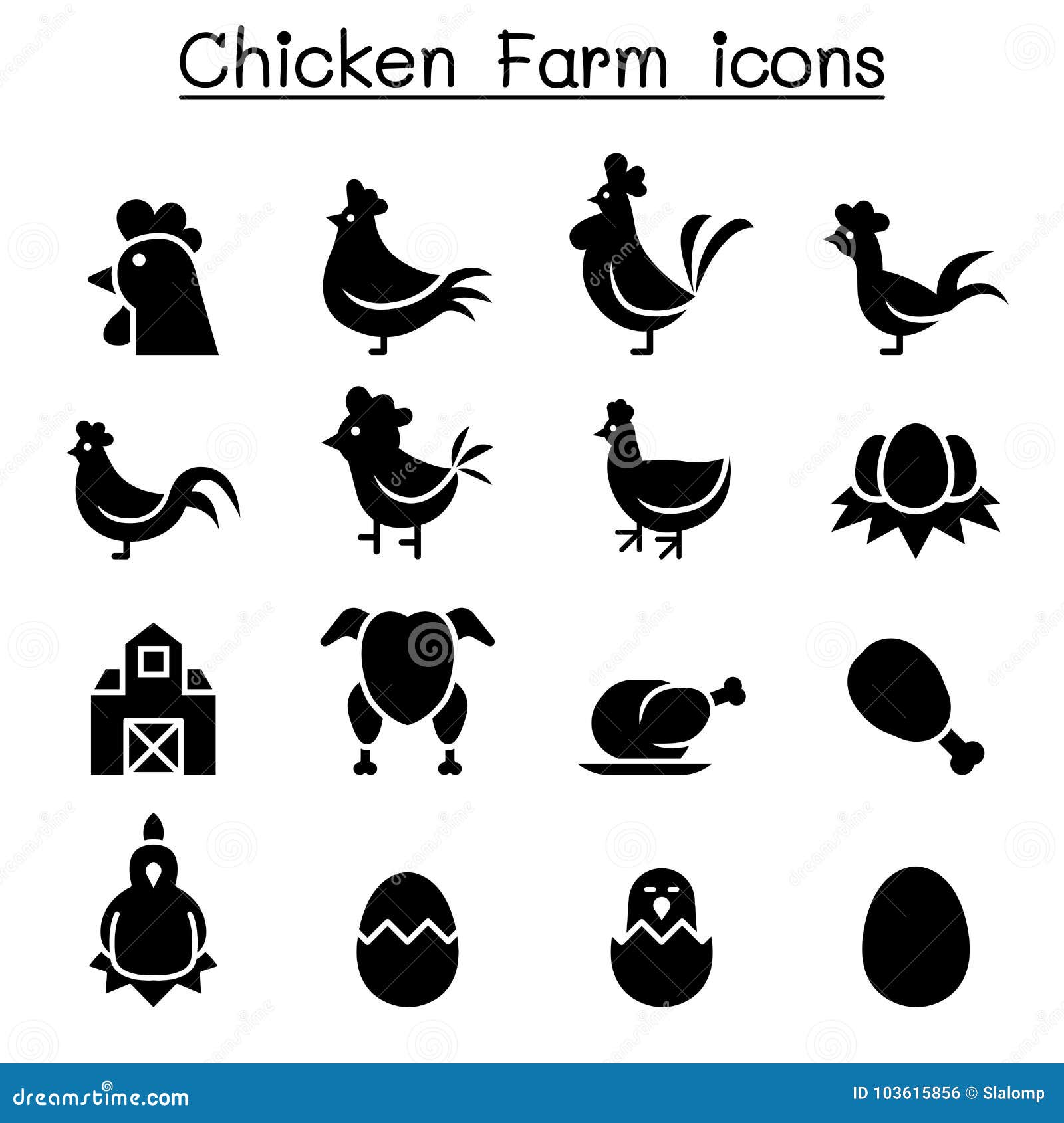 chicken icon set