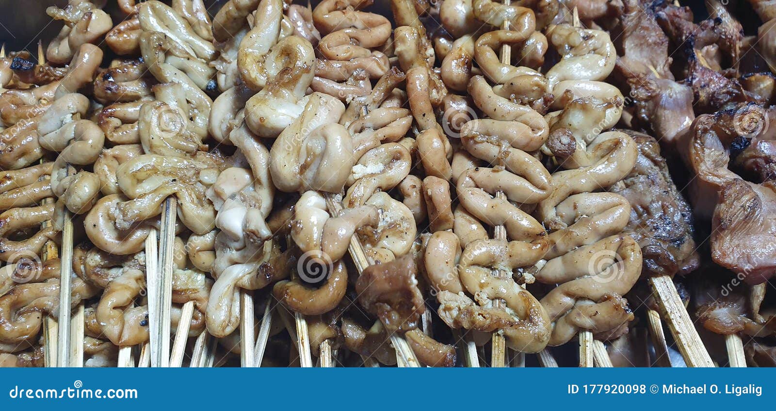 Chicken Intestine Cooked In Barbecue Stock Photo Image Of Protein Intestine