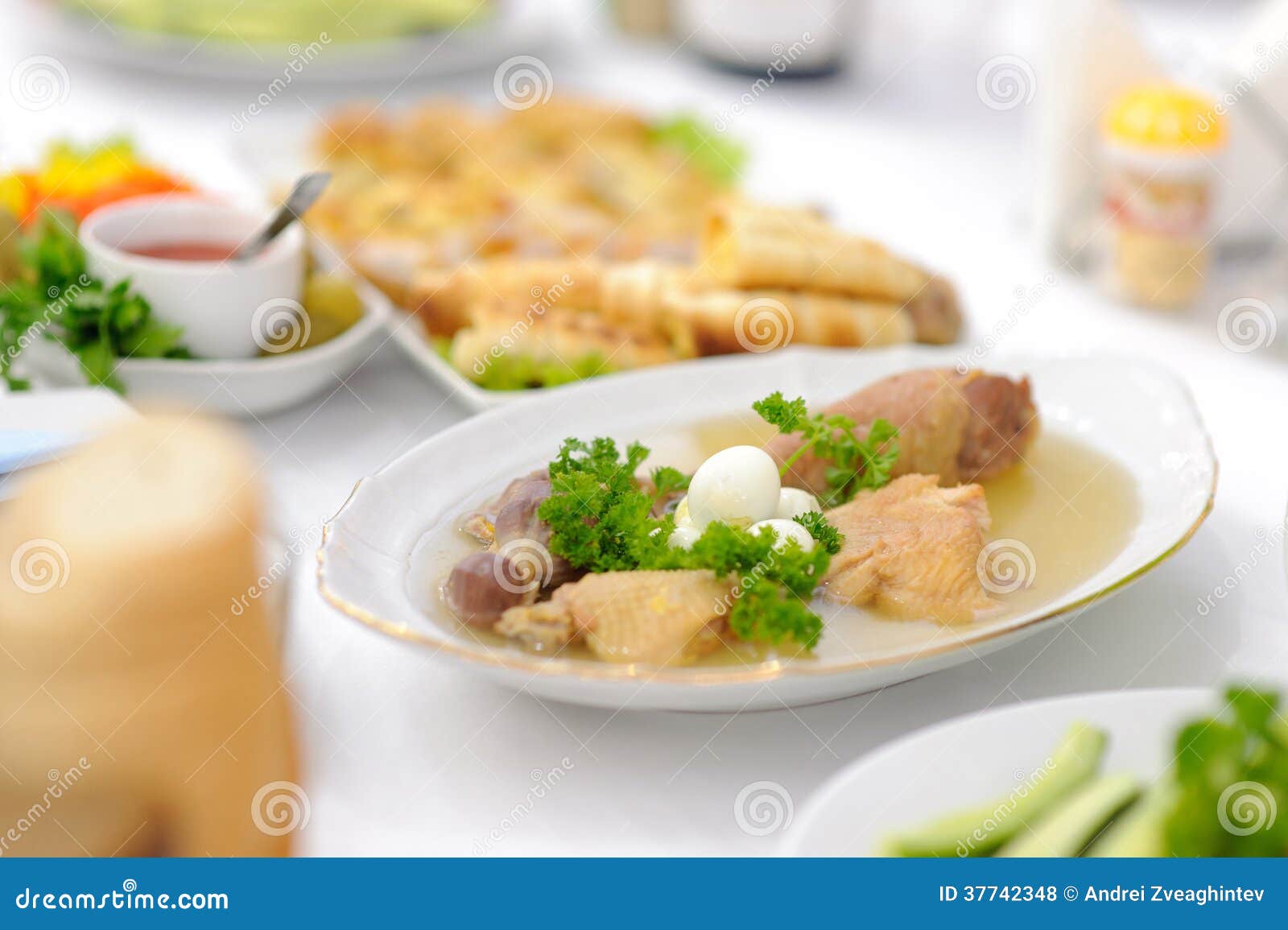 Chicken in Jelly stock photo. Image of meal, party, drink 37742348
