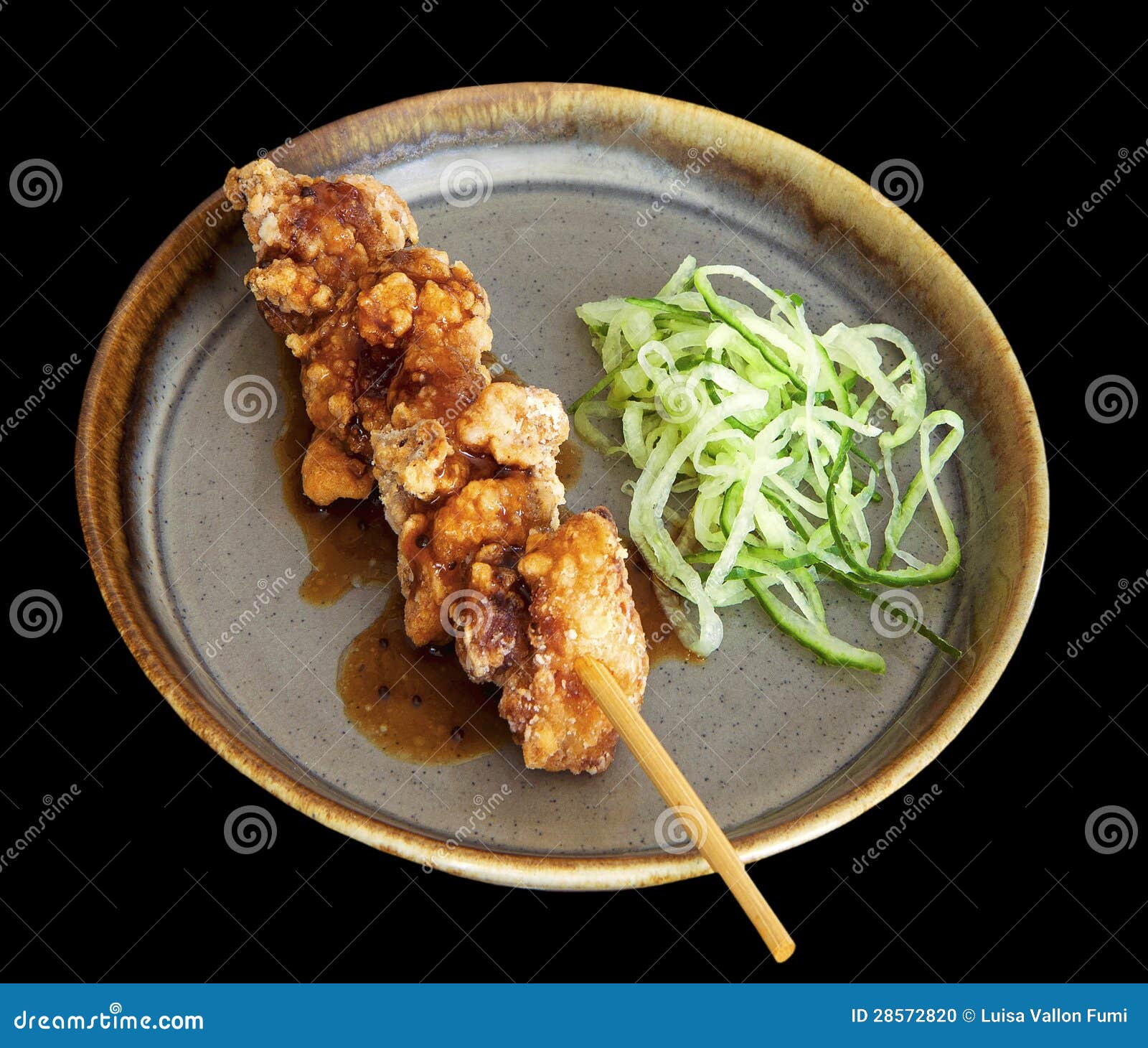 Chicken Karaage with Lemon Peel and Lemon Sauce Stock Photo Image of