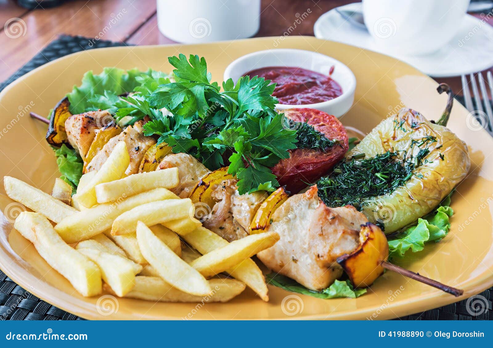 Chicken kebab stock photo. Image of closeup, portion 41988890