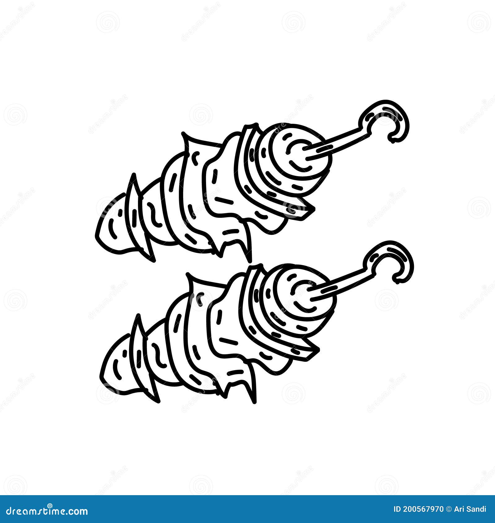 Chicken Kebab. Vector Illustration On A White Background