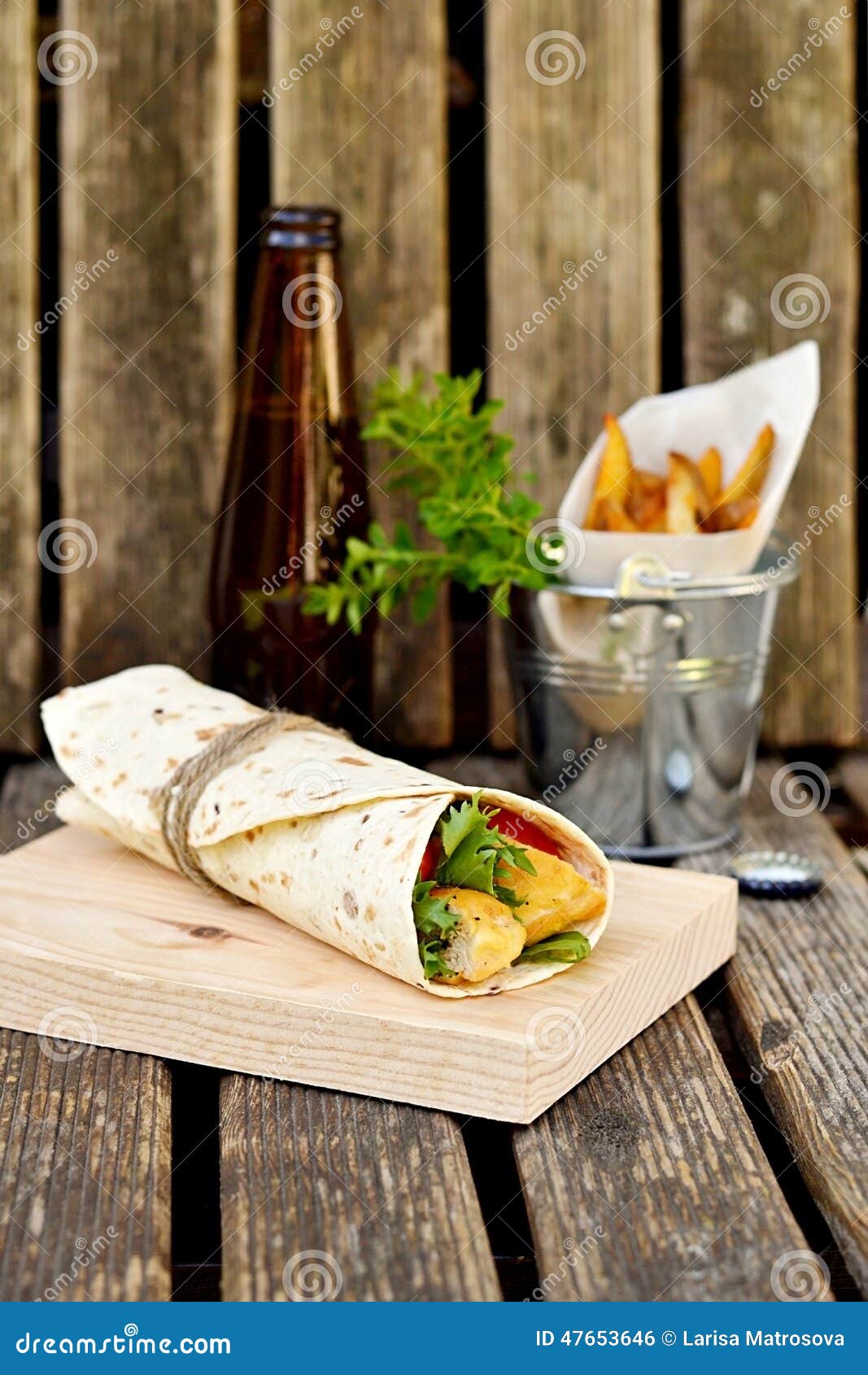 Chicken Kebab in Pita Bread with Vegetables Stock Photo Image of
