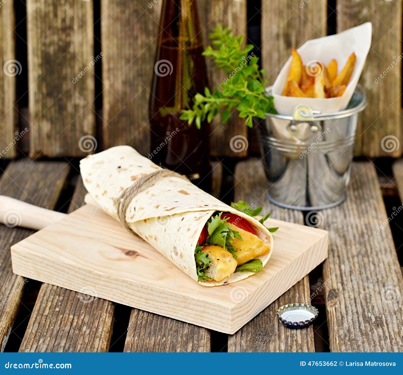 Chicken Kebab in Pita Bread with Vegetables Stock Photo Image of