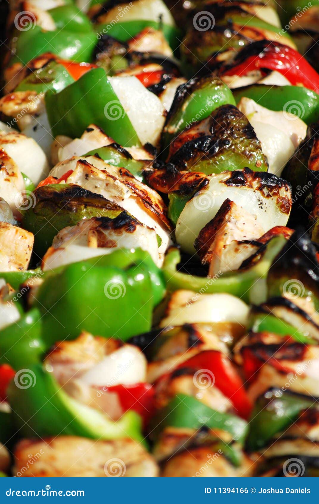 Chicken kebabs grilling stock photo. Image of fire, colorful 11394166