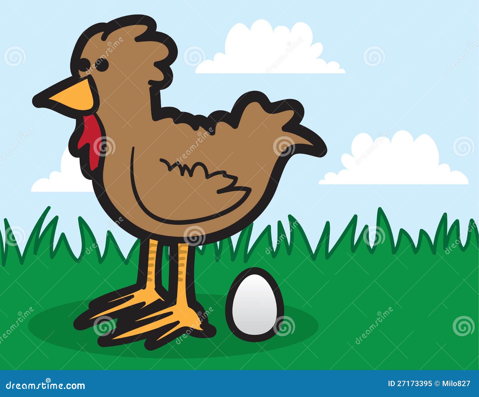 Chicken Laying Egg stock vector. Illustration of baby 27173395